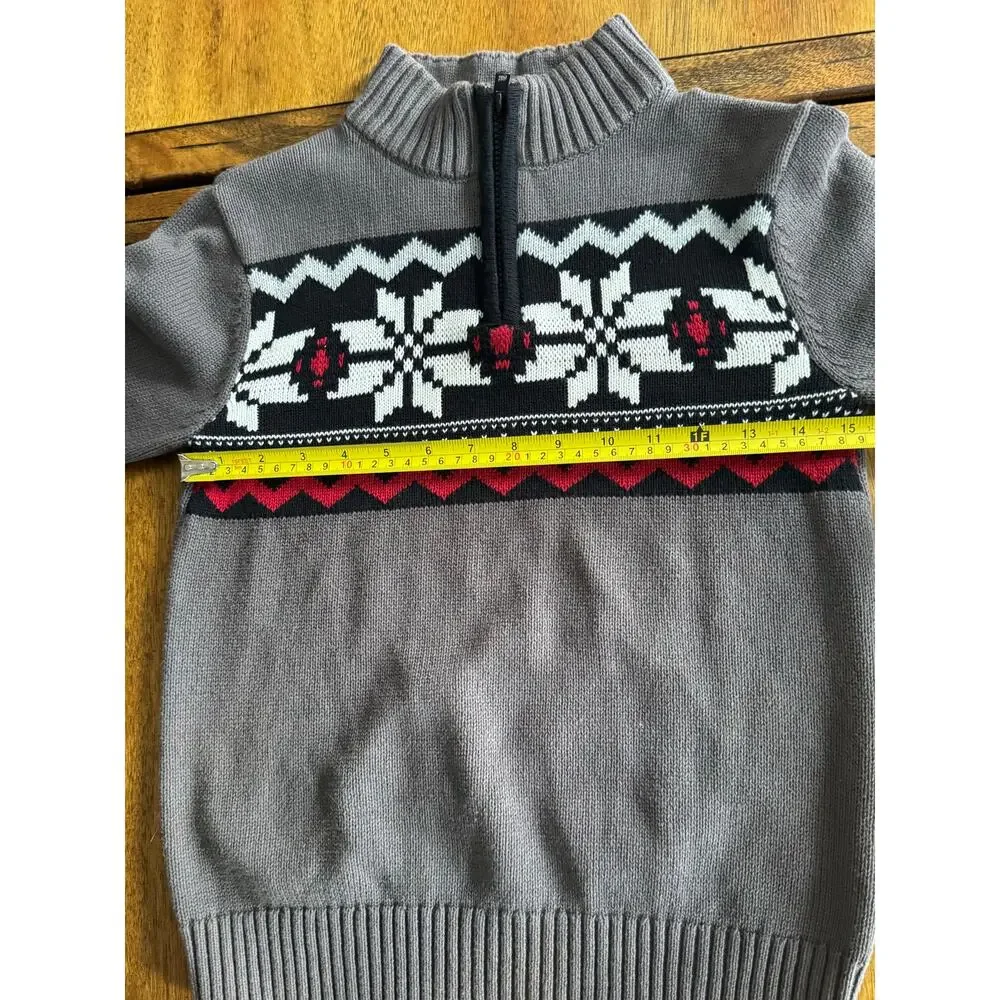 Gymboree Boys Fair Isle Snowflake Quarter-Zip Sweater M (7-8)